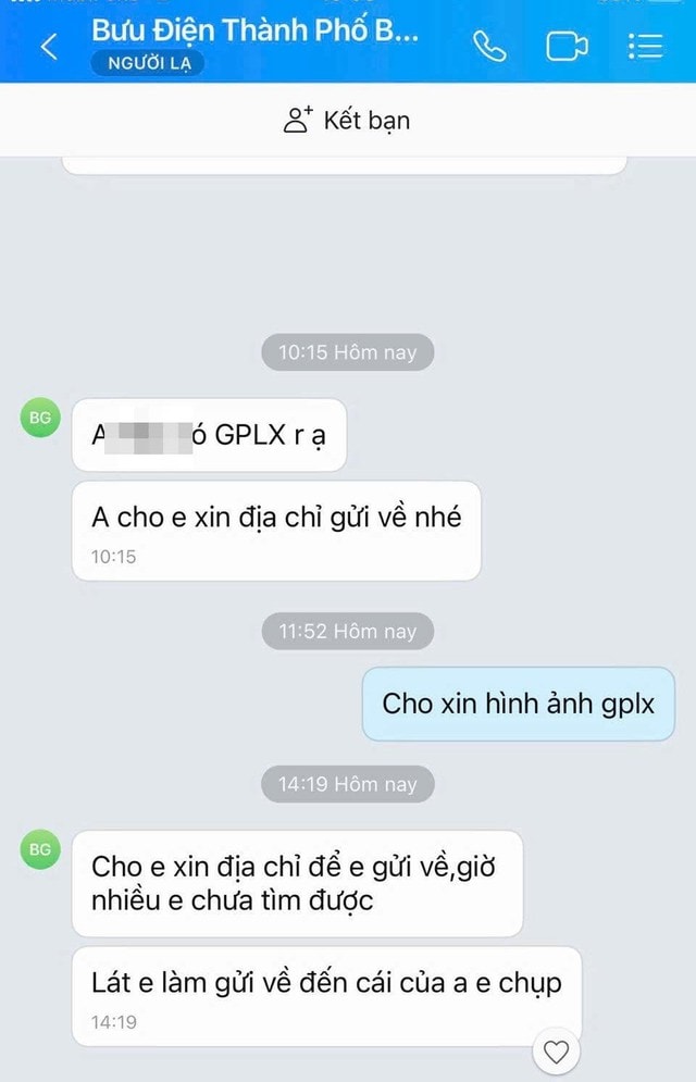 Cảnh báo lừa đảo nhắn tin hỏi địa chỉ để 'trả bằng lái'- Ảnh 2. Cảnh báo lừa đảo nhắn tin hỏi địa chỉ để 'trả bằng lái'- Ảnh 2.