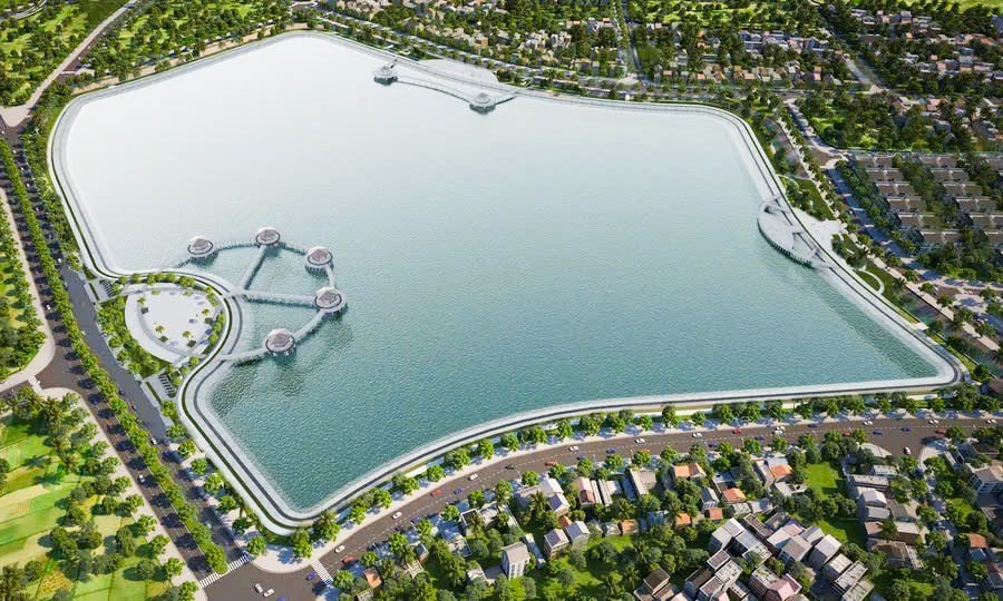 Hồ điều hòa hơn 30ha giữa Thủ đô bước vào giai đoạn thi công tăng tốc- Ảnh 1.