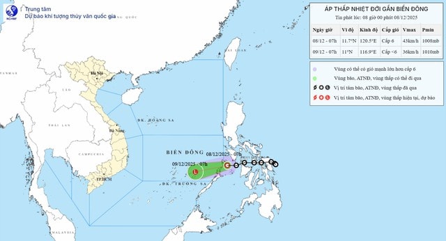 Áp thấp nhiệt đới đang suy yếu nhanh- Ảnh 1.