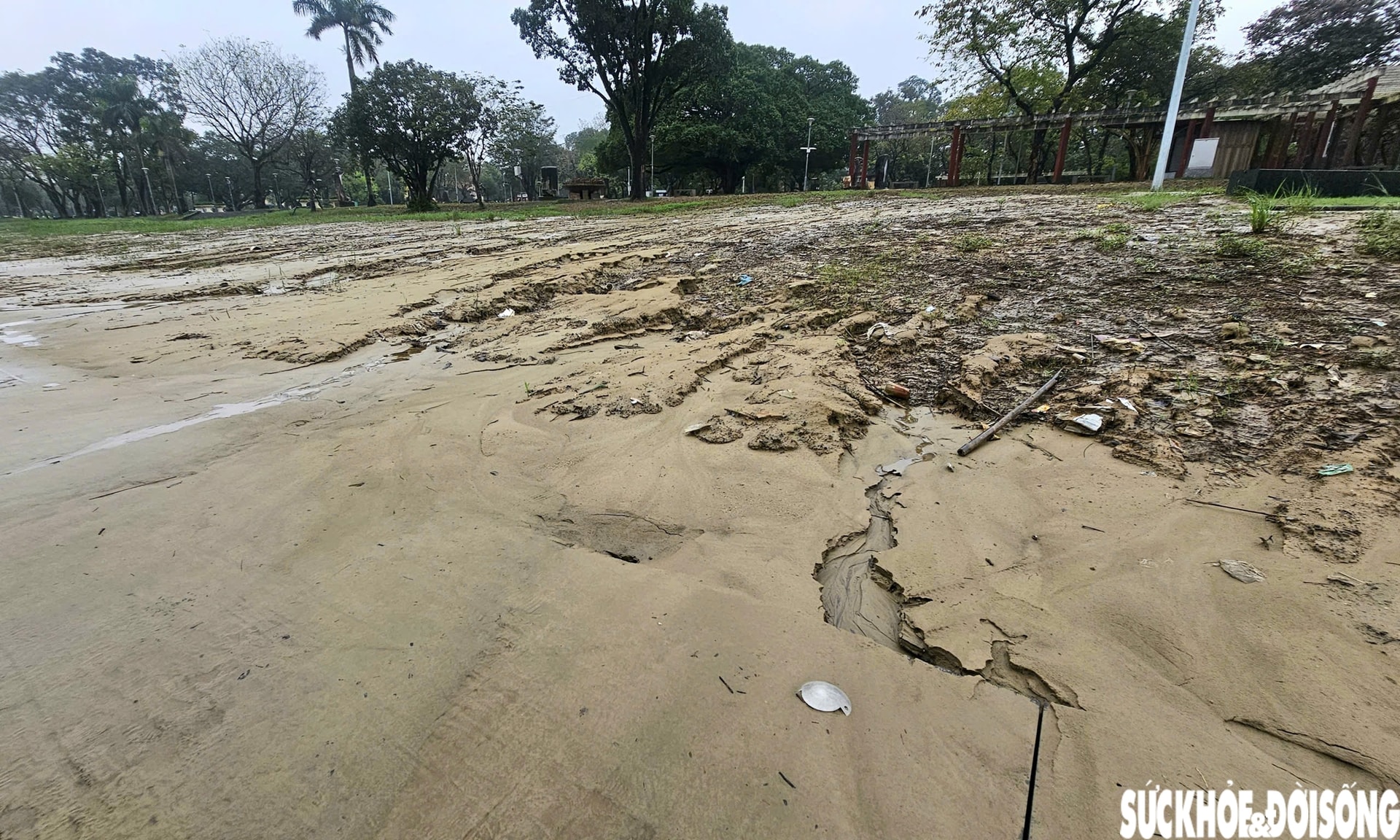 Hiện trạng sân khấu ngoài trời kết hợp đường dạo ven sông ở Huế sau lũ- Ảnh 8.