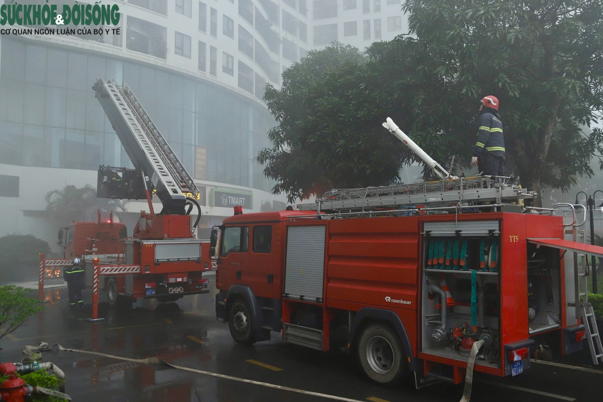 Nín thở xem cứu người mắc kẹt tầng cao trong vụ cháy giả định tại chung cư Hà Nội- Ảnh 4.