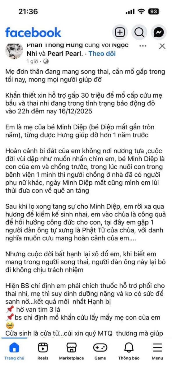 Cảnh báo ngụy tạo thông tin mẹ đơn thân mang song thai để kêu gọi từ thiện- Ảnh 2.
