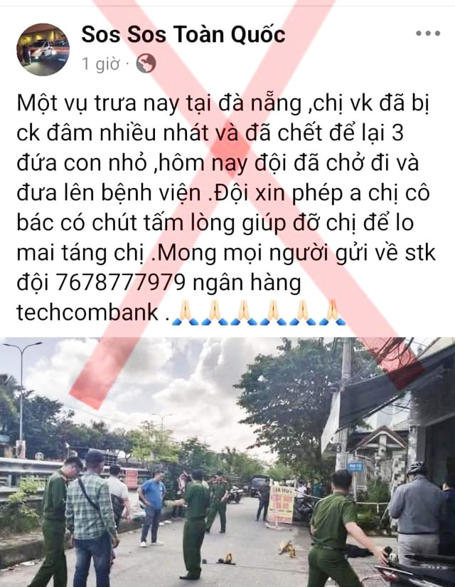 Cảnh giác chiêu lừa kêu gọi từ thiện từ vụ người phụ nữ bị đâm giữa đường ở Đà Nẵng- Ảnh 1. Cảnh giác chiêu lừa kêu gọi từ thiện từ vụ người phụ nữ bị đâm giữa đường ở Đà Nẵng- Ảnh 1.