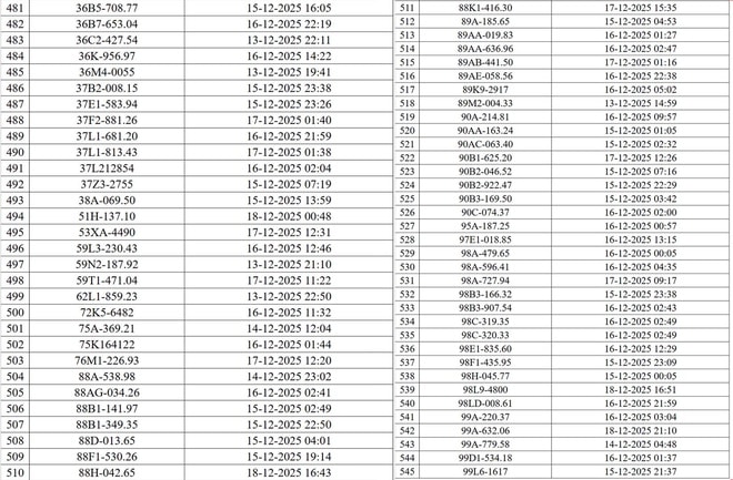 Hà Nội công bố danh sách phương tiện vi phạm giao thông được phát hiện qua camera AI- Ảnh 8.
