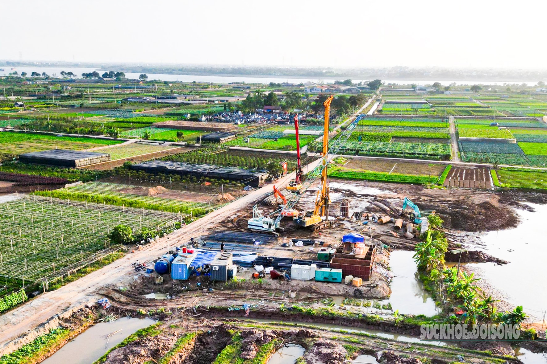 Ngắm đại công trường cầu Ngọc Hồi 11.844 tỷ đồng bắc qua sông Hồng- Ảnh 5.