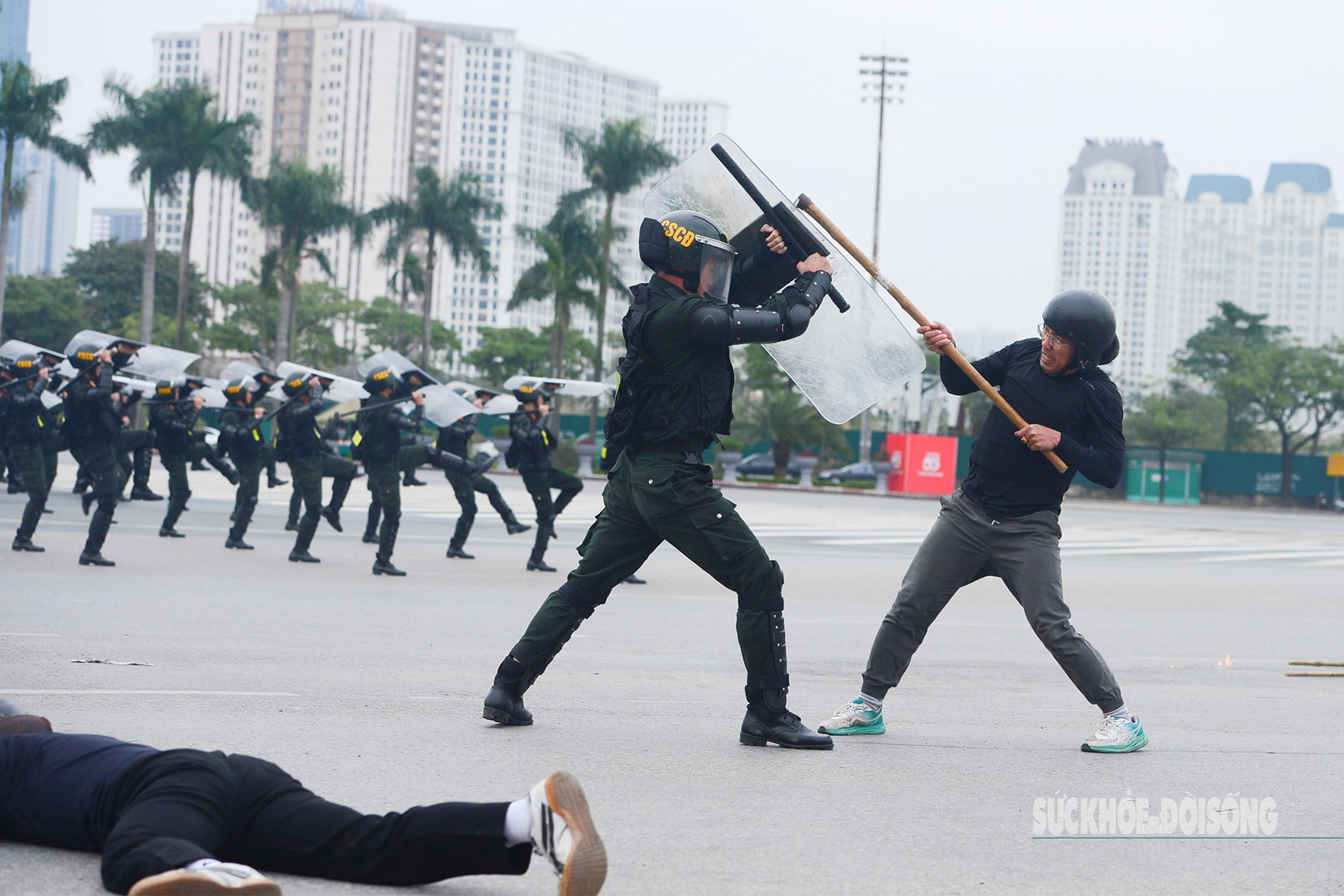 Công an diễn tập phương án bảo vệ Đại hội Đảng- Ảnh 11.