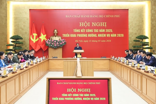 Đảng ủy Chính phủ tổng kết năm 2025, đề ra mục tiêu tăng trưởng 10% cho năm 2026- Ảnh 1. Đảng ủy Chính phủ tổng kết năm 2025, đề ra mục tiêu tăng trưởng 10% cho năm 2026- Ảnh 1.