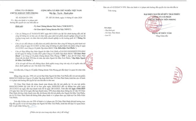 Trái phiếu của Tập đoàn R&H lại bị báo cáo vi phạm- Ảnh 2.