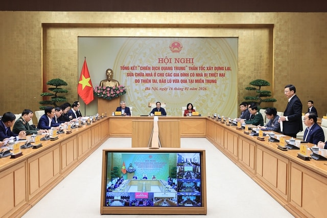 Thủ tướng chủ trì tổng kết 'Chiến dịch Quang Trung': 100% hộ dân vùng bão lũ có nhà ở an toàn- Ảnh 1.