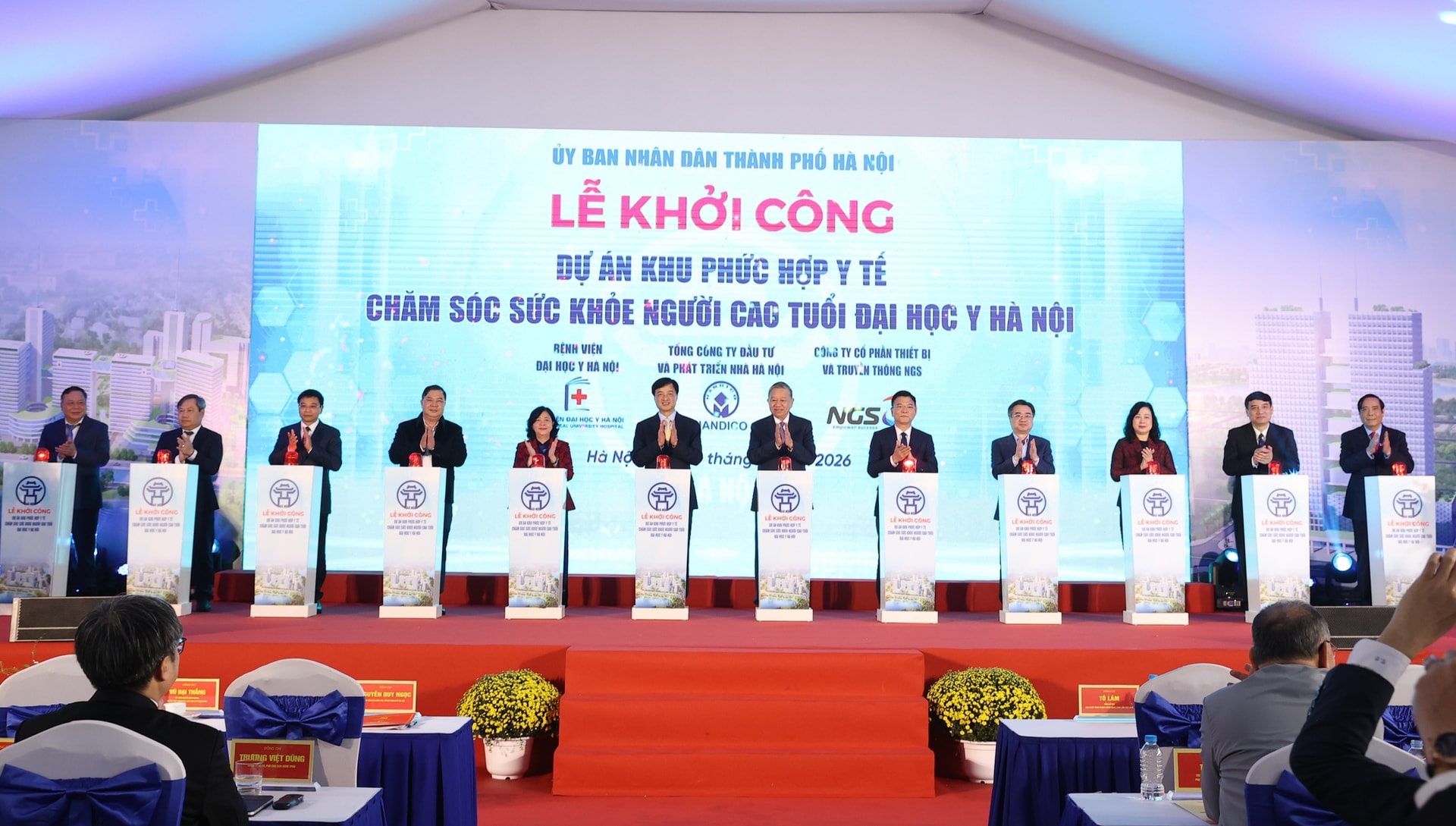 Tổng Bí thư Tô Lâm dự lễ khởi công Dự án Khu phức hợp Y tế - Chăm sóc sức khỏe người cao tuổi- Ảnh 3.