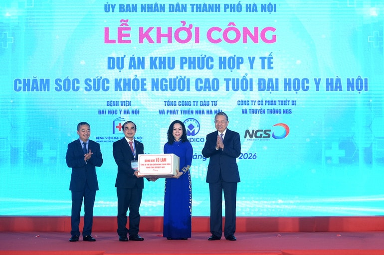 Tổng Bí thư Tô Lâm dự lễ khởi công Dự án Khu phức hợp Y tế - Chăm sóc sức khỏe người cao tuổi- Ảnh 4.