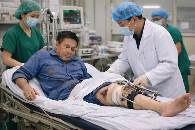 Cấp cứu kịp thời, bảo toàn chức năng vận động cho người đàn ông bị gãy xương đùi- Ảnh 1. Cấp cứu kịp thời, bảo toàn chức năng vận động cho người đàn ông bị gãy xương đùi- Ảnh 1.