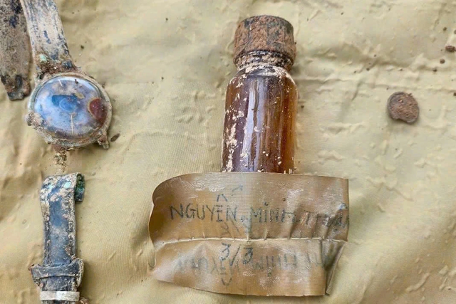 Thông tin mới vụ phát hiện hài cốt liệt sỹ cùng di vật và mảnh giấy ghi Nguyễn Minh Thuận- Ảnh 1.