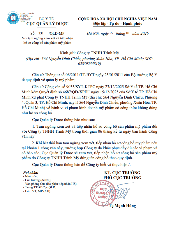 Thu hồi 6 công bố mỹ phẩm có nguồn gốc Hàn Quốc- Ảnh 3. Thu hồi 6 công bố mỹ phẩm có nguồn gốc Hàn Quốc- Ảnh 3.