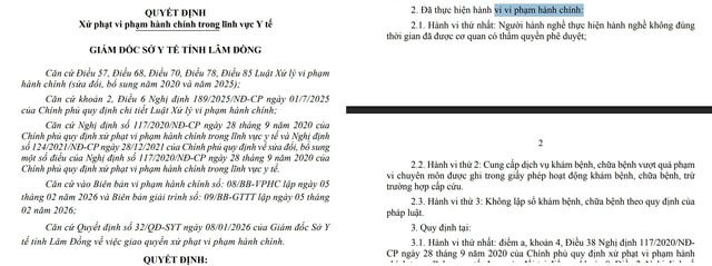 Vi phạm quy định khám chữa bệnh, một cơ sở y tế ở Lâm Đồng bị phạt 51 triệu đồng- Ảnh 1.
