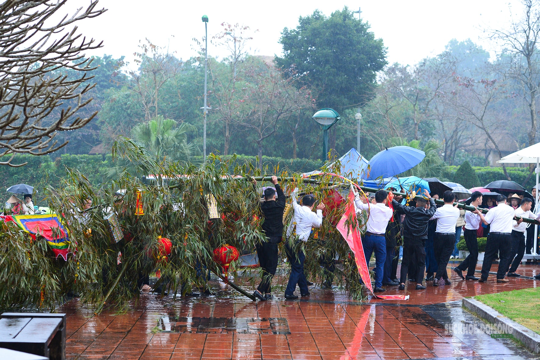 Dựng cây nêu ngày Tết - đánh thức hồn thiêng mùa xuân- Ảnh 2.