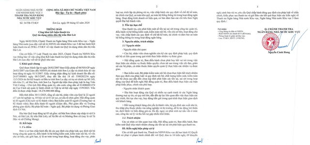 Thanh tra phát hiện vi phạm tại Quỹ Tín dụng Nhân dân Hát Lót- Ảnh 1.