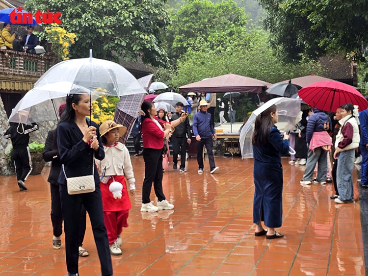 Khách thập phương đội mưa xuân vãn cảnh chùa Địa Tạng Phi Lai- Ảnh 4. Khách thập phương đội mưa xuân vãn cảnh chùa Địa Tạng Phi Lai- Ảnh 4.