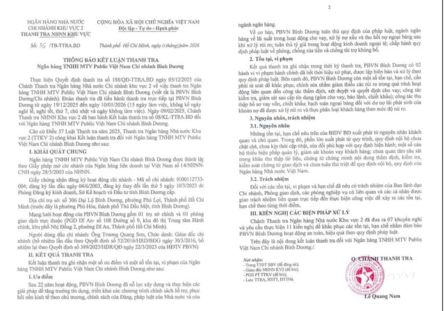Kết luận thanh tra về vi phạm tại Public Bank Bình Dương- Ảnh 2.
