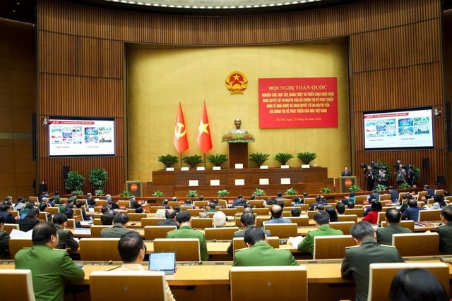 Hội nghị toàn quốc nghiên cứu, học tập, quán triệt và triển khai thực hiện 2 Nghị quyết quan trọng của Bộ Chính trị- Ảnh 1. Hội nghị toàn quốc nghiên cứu, học tập, quán triệt và triển khai thực hiện 2 Nghị quyết quan trọng của Bộ Chính trị- Ảnh 1.