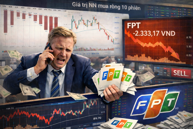 Khối ngoại ồ ạt bán tháo cổ phiếu FPT- Ảnh 1.