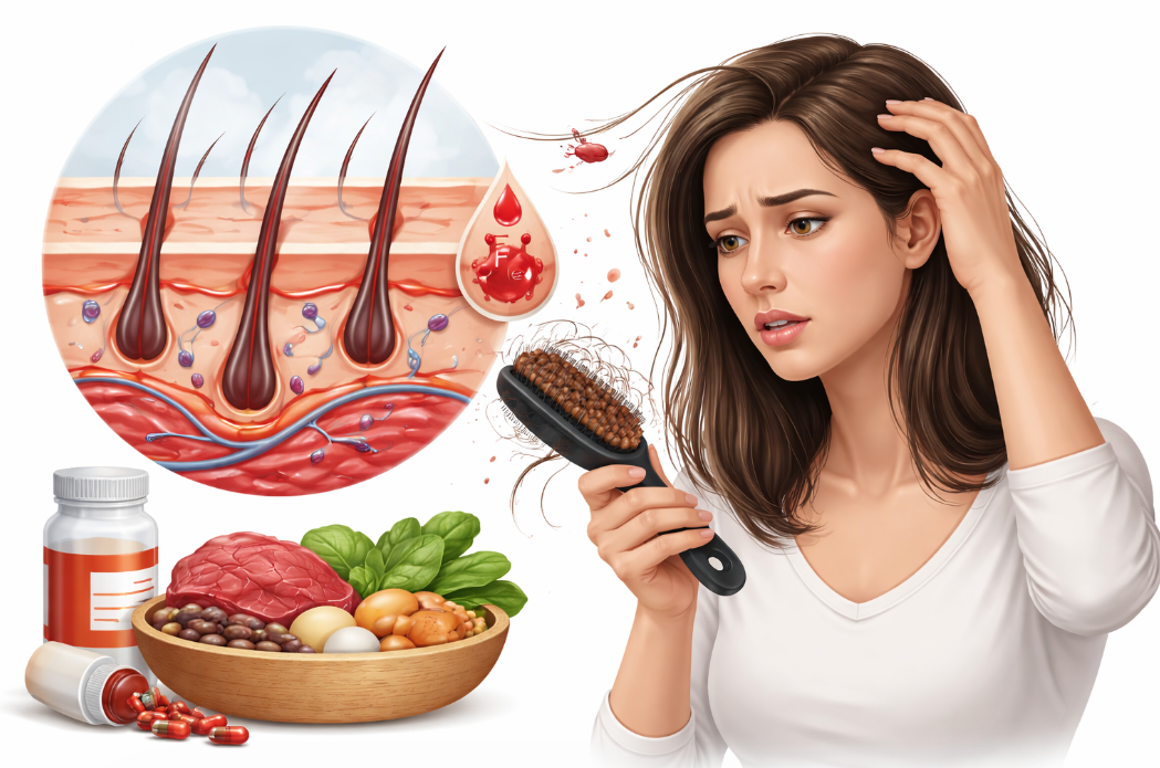 Vì sao thiếu sắt gây rụng tóc?- Ảnh 1. Vì sao thiếu sắt gây rụng tóc?- Ảnh 1.