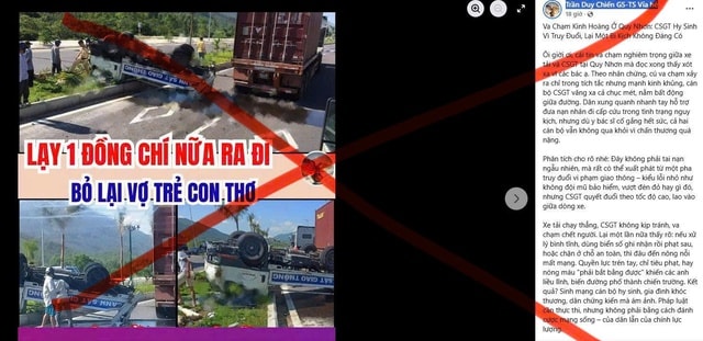 Thông tin rượt đuổi người vi phạm giao thông dẫn đến tai nạn nghiêm trọng là sai sự thật- Ảnh 1.