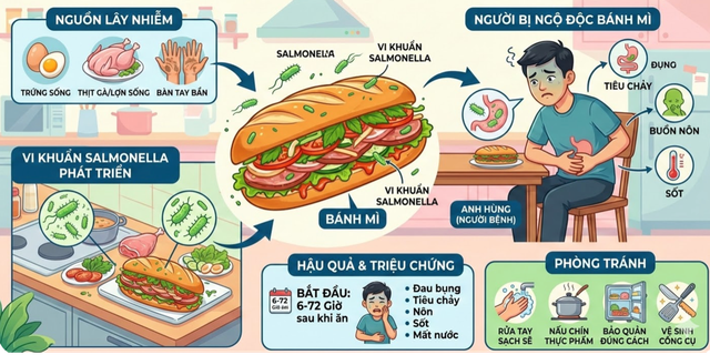 Vụ 108 người nghi ngộ độc bánh mì tại Vũng Tàu: Hơn 50% mẫu bệnh nhân dương tính Salmonella- Ảnh 2. Vụ 108 người nghi ngộ độc bánh mì tại Vũng Tàu: Hơn 50% mẫu bệnh nhân dương tính Salmonella- Ảnh 2.