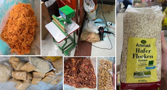 Video phát hiện 2 tấn ruốc lợn, hàng trăm gói đồ ăn vặt không rõ xuất xứ- Ảnh 2. Video phát hiện 2 tấn ruốc lợn, hàng trăm gói đồ ăn vặt không rõ xuất xứ- Ảnh 2.