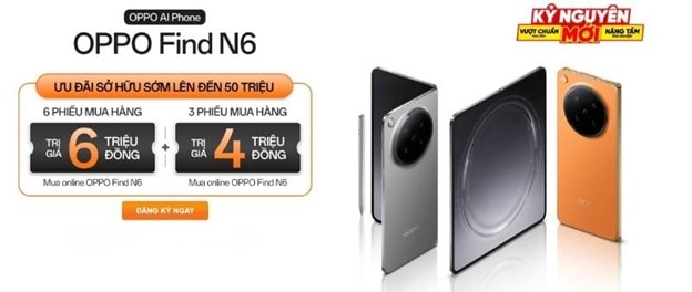 Săn siêu phẩm OPPO Find N6 tại Thế Giới Di Động: Đăng ký ngay – nhận quà đến 50 triệu- Ảnh 1.