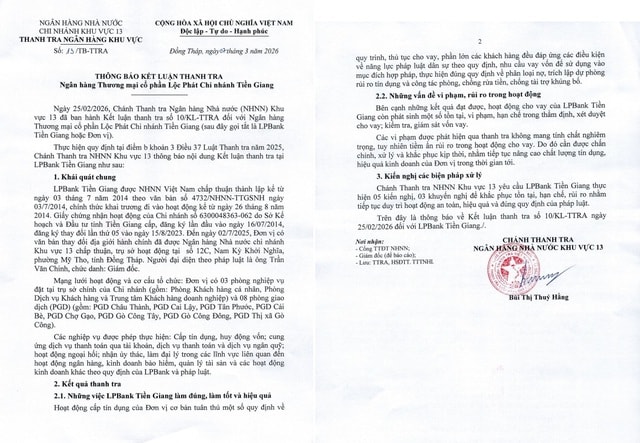 LPBank Tiền Giang còn một số tồn tại, vi phạm- Ảnh 2. LPBank Tiền Giang còn một số tồn tại, vi phạm- Ảnh 2.