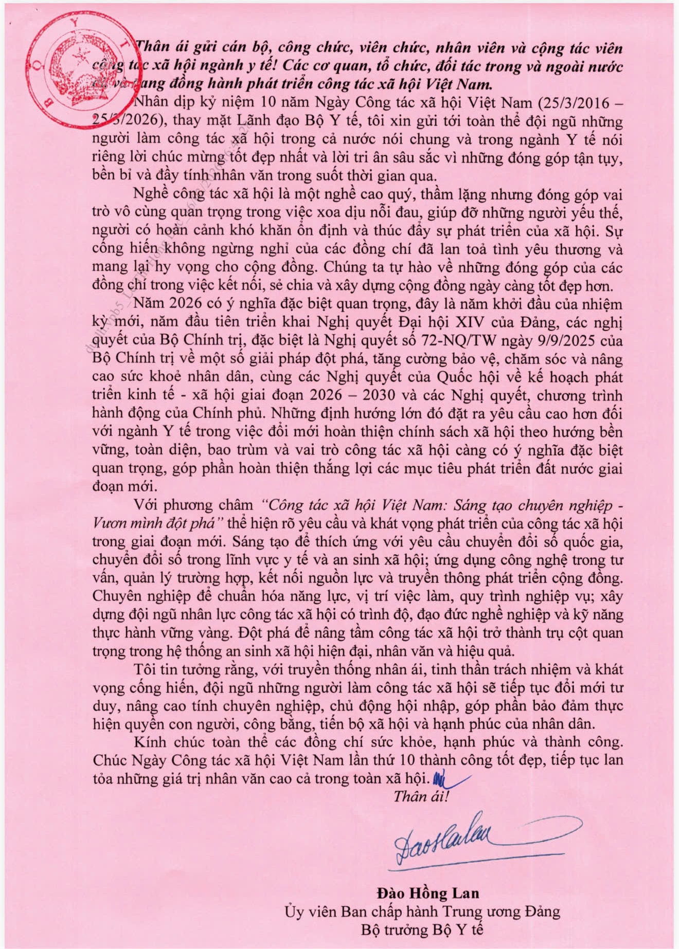 Bộ trưởng Bộ Y tế Đào Hồng Lan: 'Nghề công tác xã hội là một nghề cao quý, thầm lặng nhưng đóng góp vai trò vô cùng quan trọng'...- Ảnh 2.