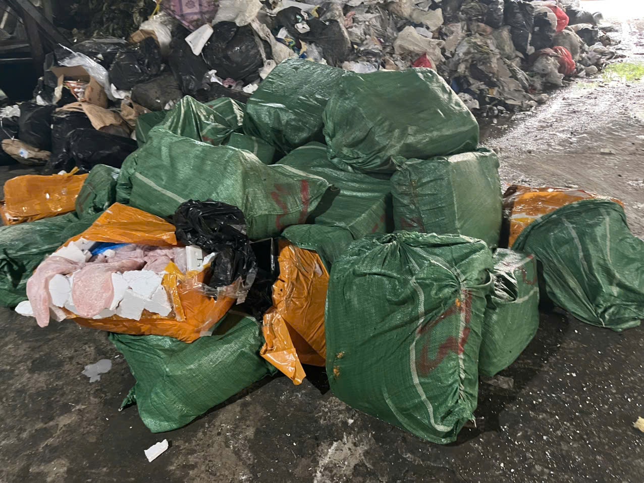 Phát hiện xe ô tô chở hơn 1,3 tấn nầm lợn không rõ nguồn gốc- Ảnh 1.