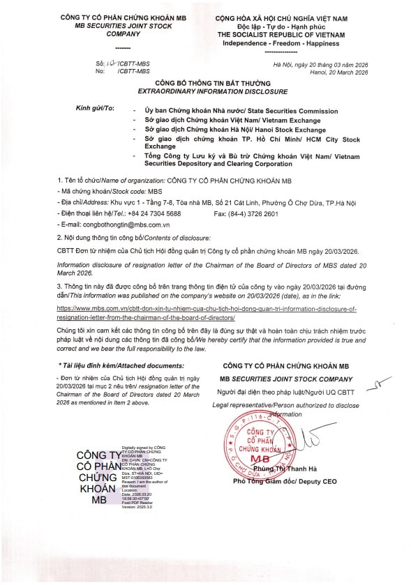 Chủ tịch MBS xin từ nhiệm- Ảnh 2. Chủ tịch MBS xin từ nhiệm- Ảnh 2.