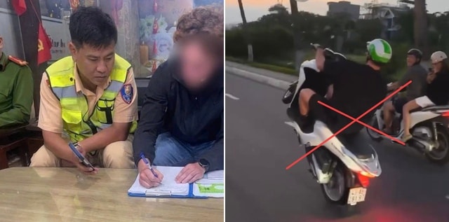 Người đàn ông nước ngoài được mời đến CSGT làm việc do 'bốc đầu xe máy'- Ảnh 1.