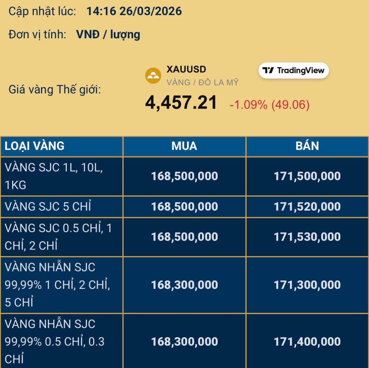 Giá vàng trong nước và thế giới đồng loạt quay đầu giảm trong chiều 26/3- Ảnh 3.