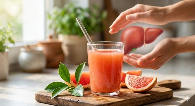 Sự thật về công dụng thanh lọc gan của nước ép bưởi và cách uống an toàn- Ảnh 1.