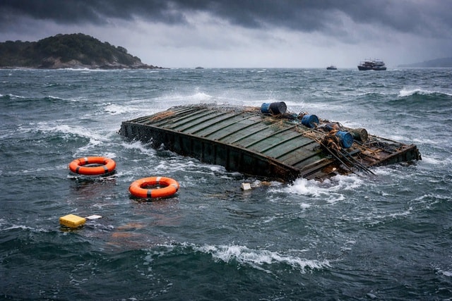 Giông lốc gây lật bè mảng ở Cô Tô, 2 mẹ con tử vong lúc rạng sáng- Ảnh 1.