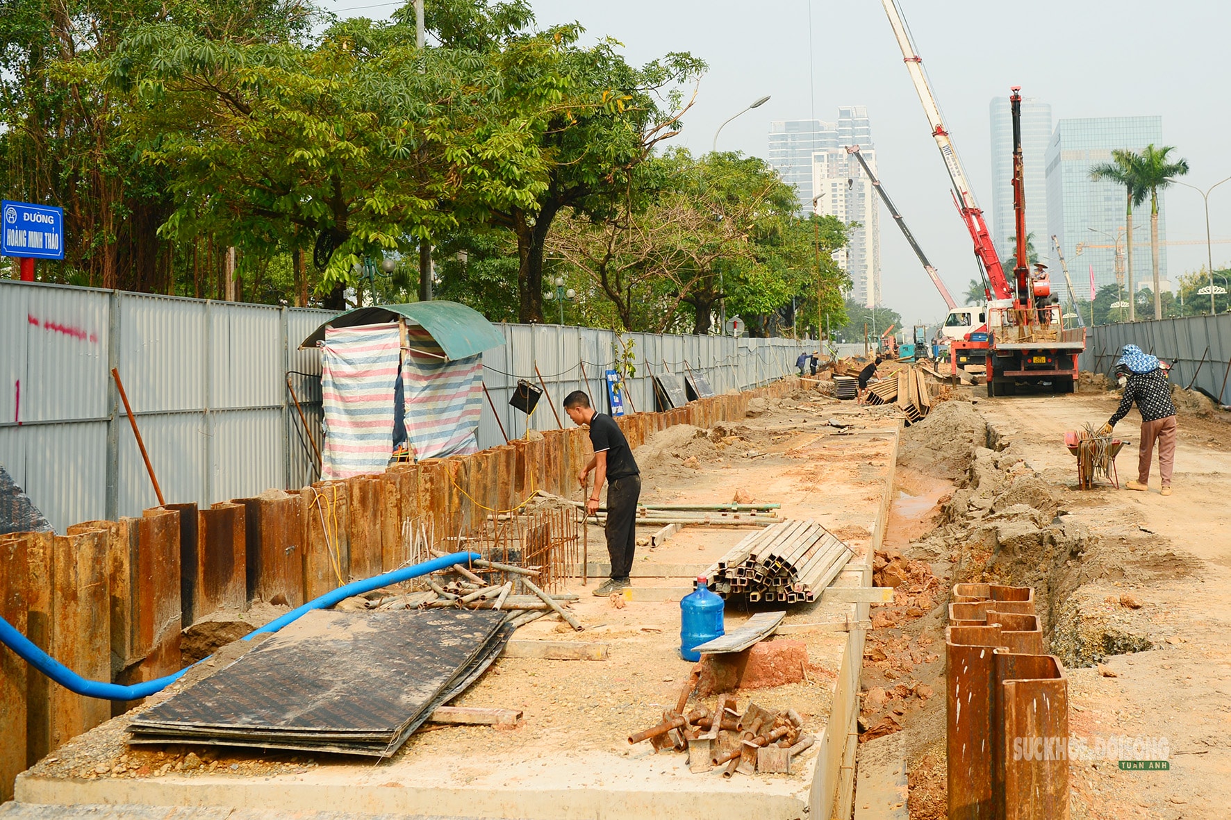 Cận cảnh công trường chống ngập trên đường Võ Chí Công, Hà Nội- Ảnh 3. Cận cảnh công trường chống ngập trên đường Võ Chí Công, Hà Nội- Ảnh 3.