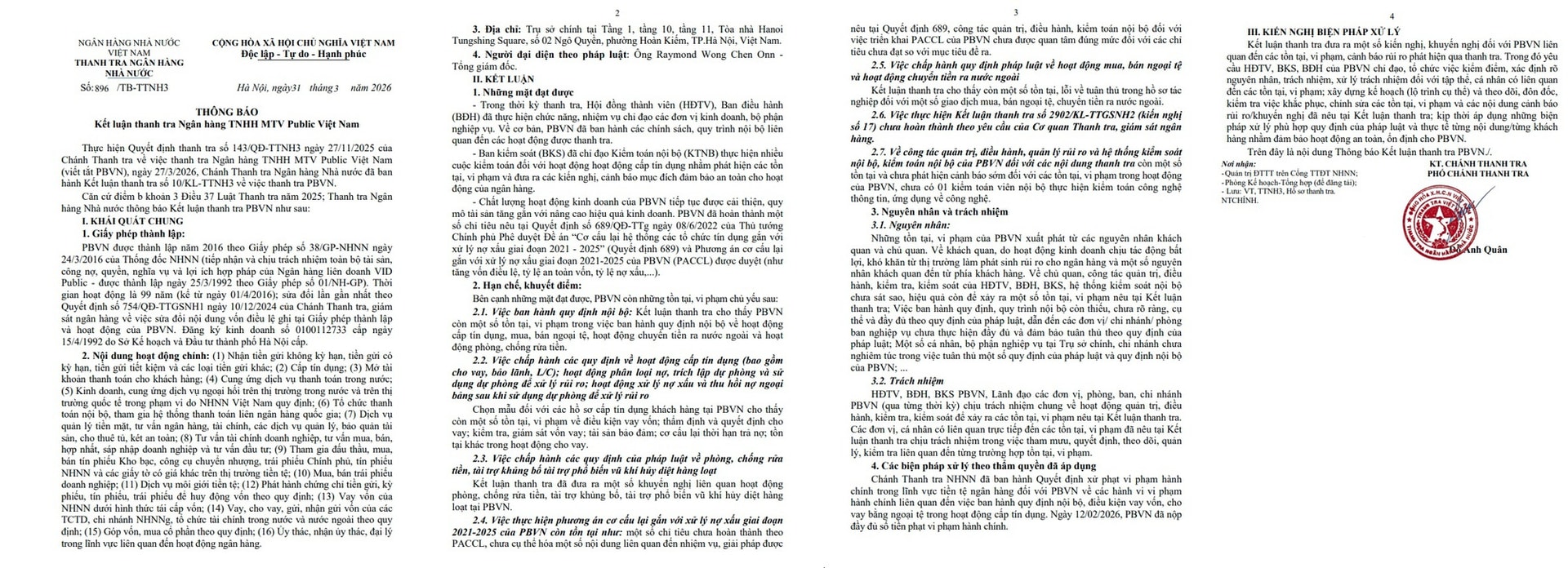 Thanh tra Ngân hàng Nhà nước phát hiện vi phạm tại Public Bank Việt Nam- Ảnh 2.