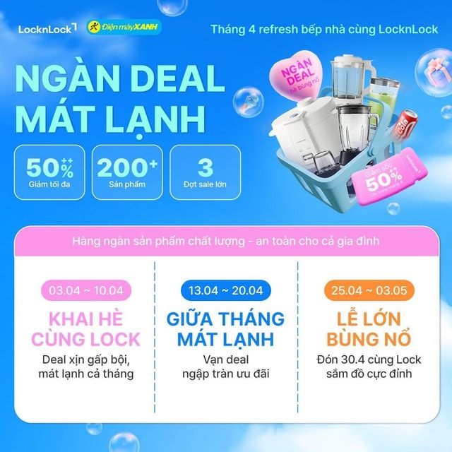 LOCKNLOCK tung siêu deal 50++ tại Điện Máy Xanh, mua 1 tặng 1 chỉ trong tháng 4!- Ảnh 4.