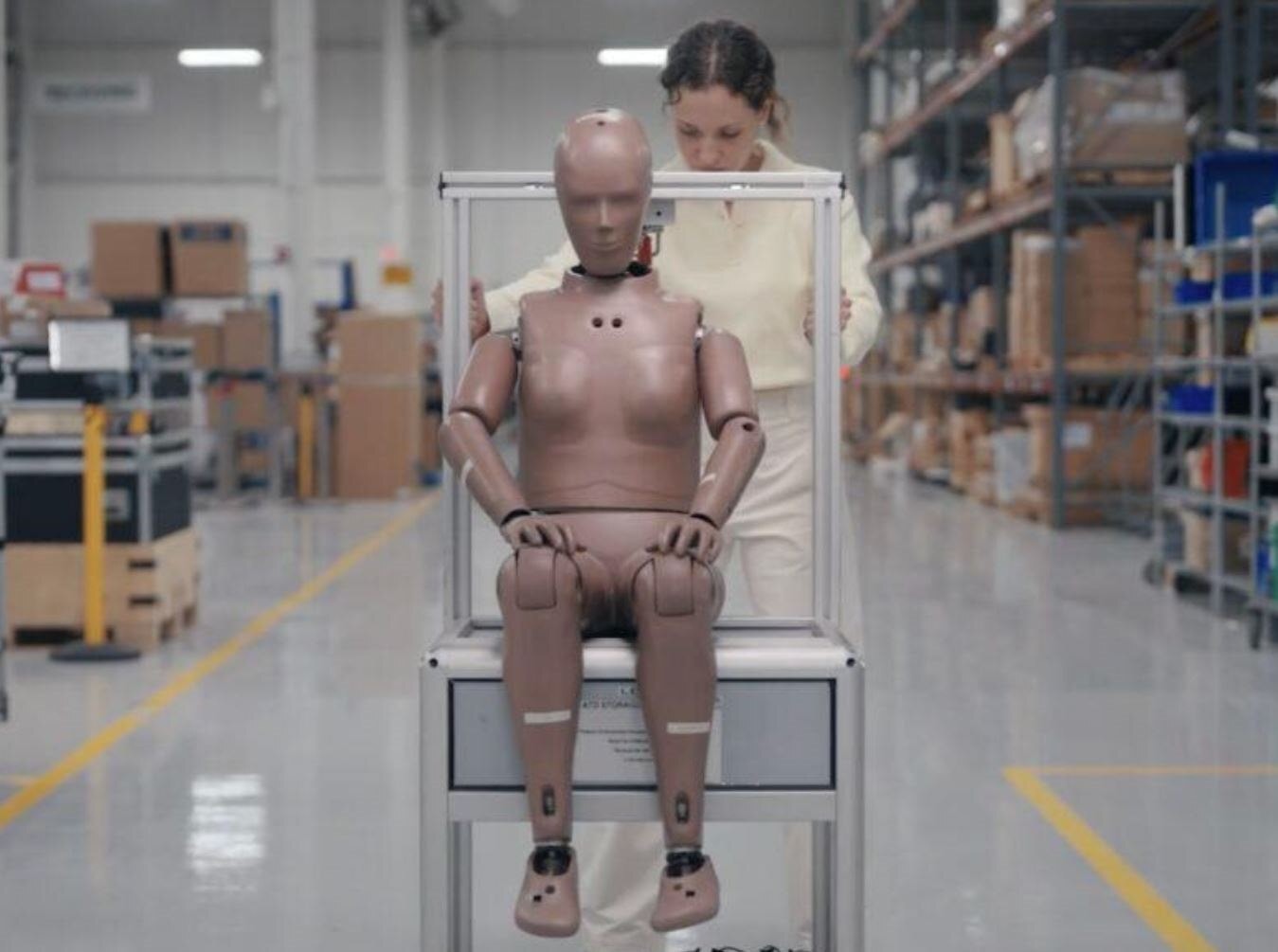 Hình nộm mô phỏng phụ nữ của NHTSA. (Ảnh: The New York Times)