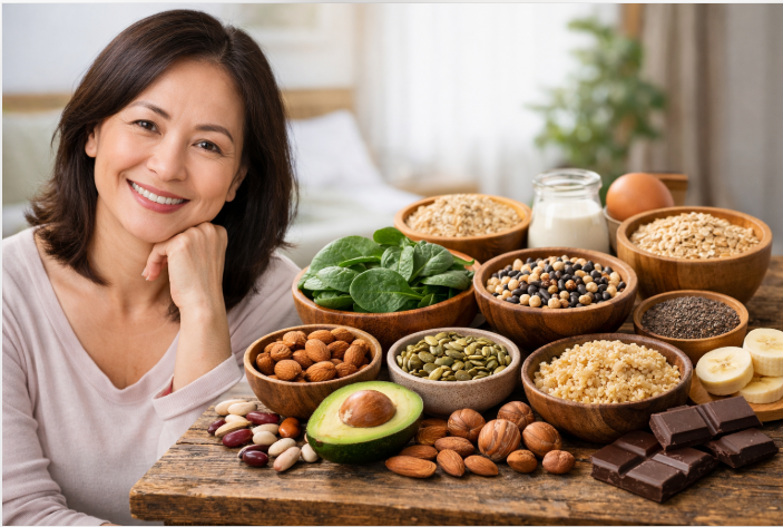 Cách bổ sung magie tự nhiên cho phụ nữ sau tuổi 40, giúp ngủ ngon, xương chắc, giảm căng thẳng- Ảnh 1.