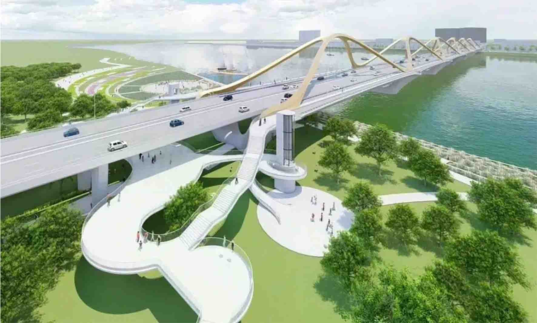 Cầu Trần Hưng Đạo tăng tốc thi công, chạy đua trước mùa lũ- Ảnh 1.