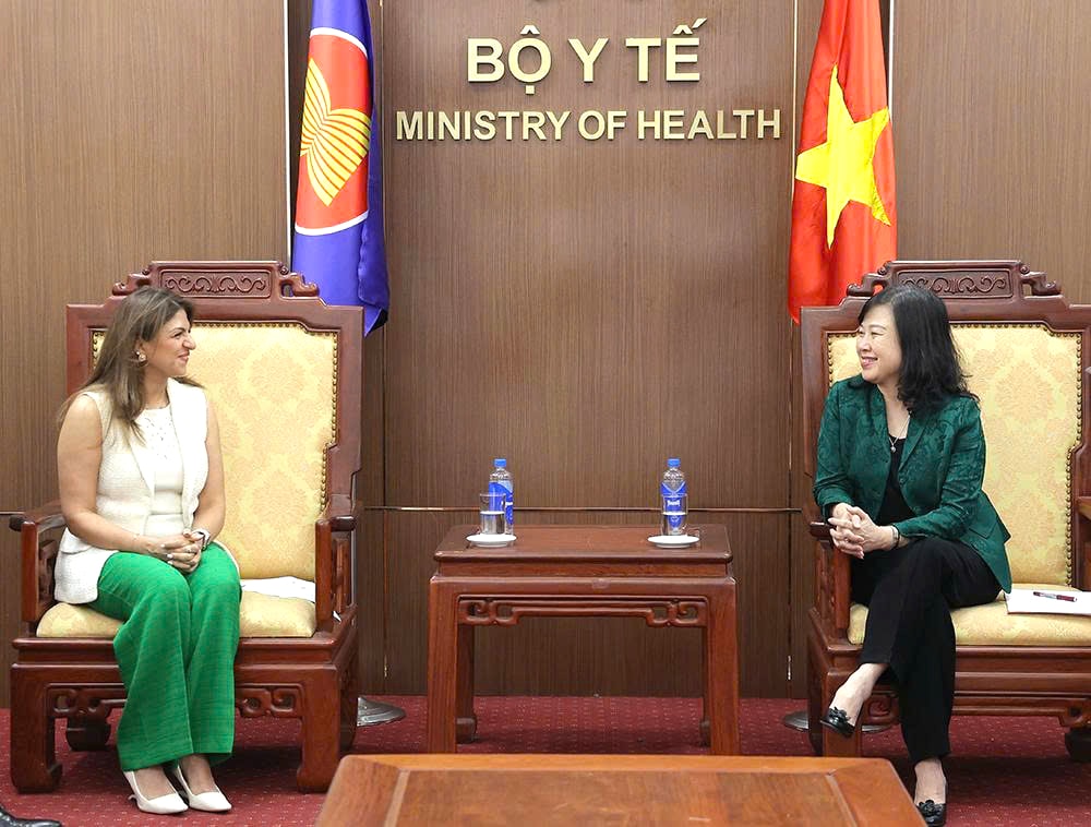 Bộ trưởng Đào Hồng Lan tiếp, làm việc với đoàn lãnh đạo cấp cao Tập đoàn Sanofi- Ảnh 1. Bộ trưởng Đào Hồng Lan tiếp, làm việc với đoàn lãnh đạo cấp cao Tập đoàn Sanofi- Ảnh 1.