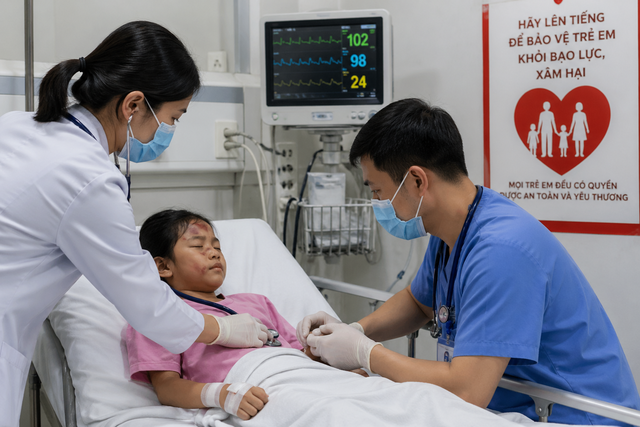 Dùng Quỹ Bảo trợ trẻ em tạm ứng viện phí cấp cứu cho trẻ bị hại- Ảnh 1. Dùng Quỹ Bảo trợ trẻ em tạm ứng viện phí cấp cứu cho trẻ bị hại- Ảnh 1.