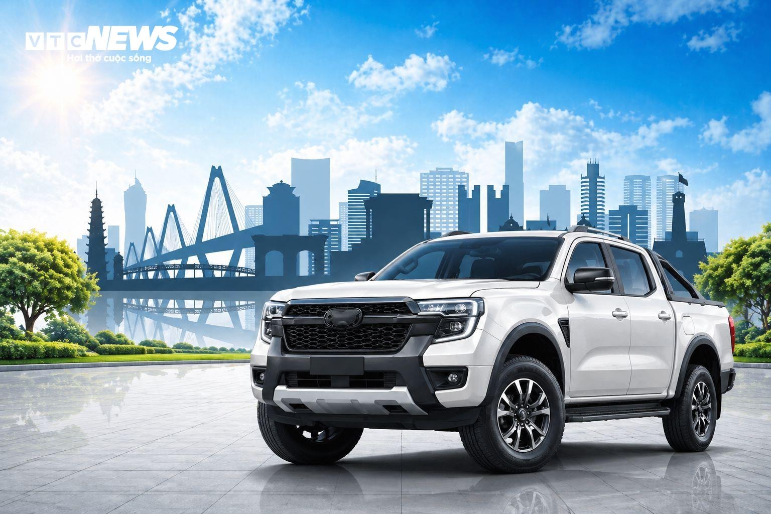 Xe tải pickup được lưu thông bình thường trong nội đô Hà Nội. (Ảnh: AI)