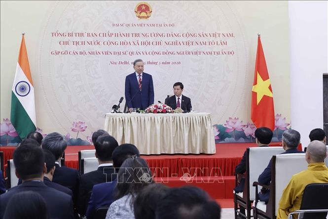Tổng Bí thư, Chủ tịch nước Tô Lâm gặp gỡ cộng đồng người Việt Nam tại Ấn Độ- Ảnh 3.