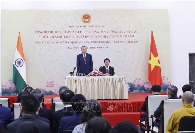 Tổng Bí thư, Chủ tịch nước Tô Lâm gặp gỡ cộng đồng người Việt Nam tại Ấn Độ- Ảnh 5.