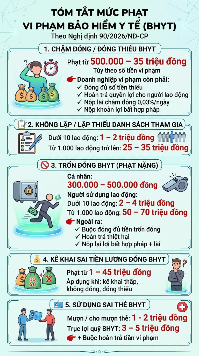 Từ 15/5, chậm đóng, trốn đóng Bảo hiểm y tế sẽ bị phạt bao nhiêu tiền?- Ảnh 1.